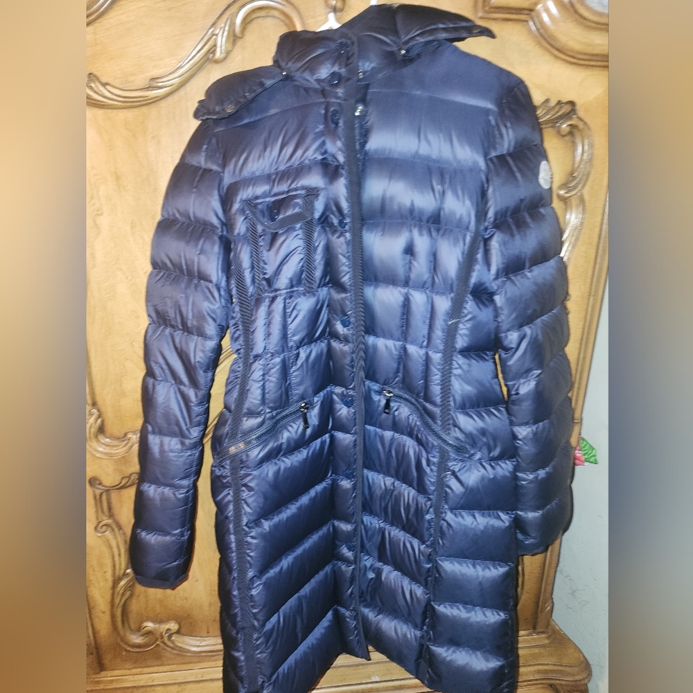 Women monclear knee length down coat